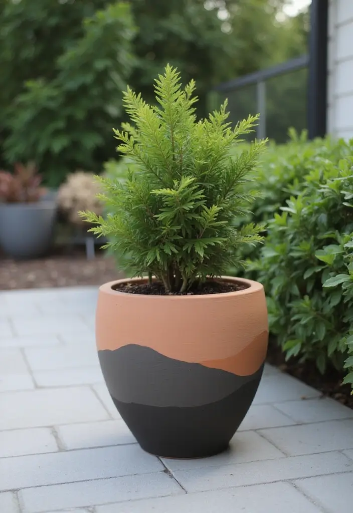 30 Clay Flower Pot Painting Ideas for Creative Decor - 8. Monochromatic Elegance