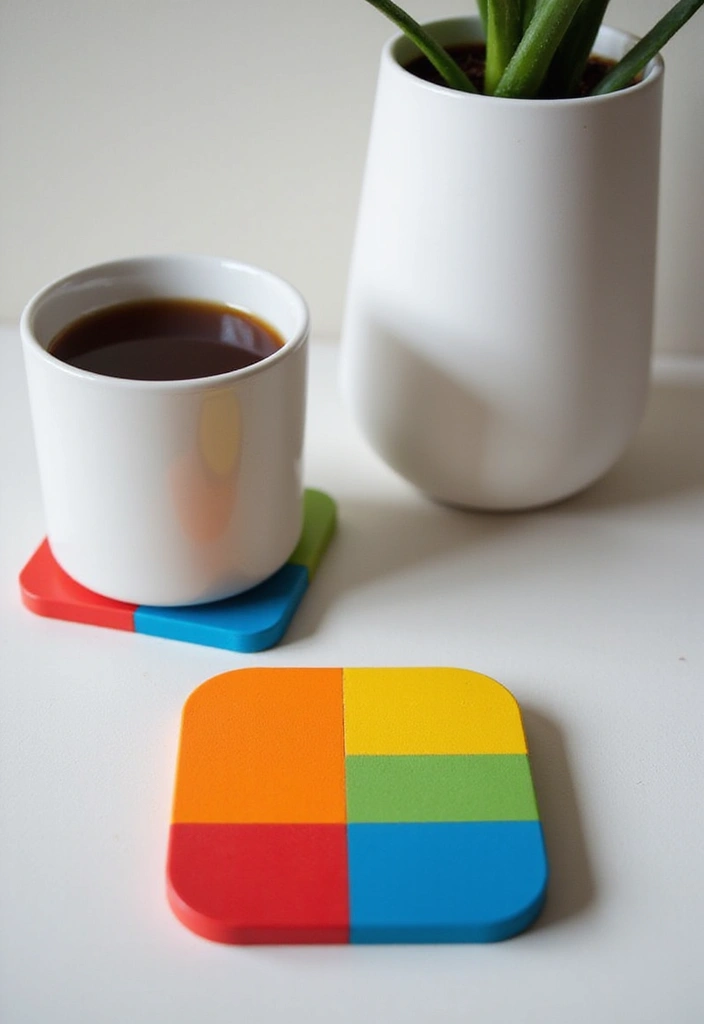 30 Coaster Painting Ideas for Unique Table Decor - 15. Color Block Coasters