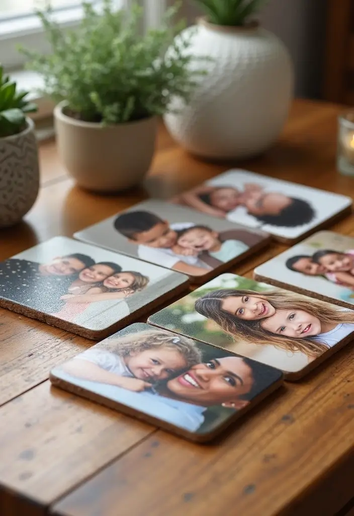 30 Coaster Painting Ideas for Unique Table Decor - 20. Personalized Photo Coasters