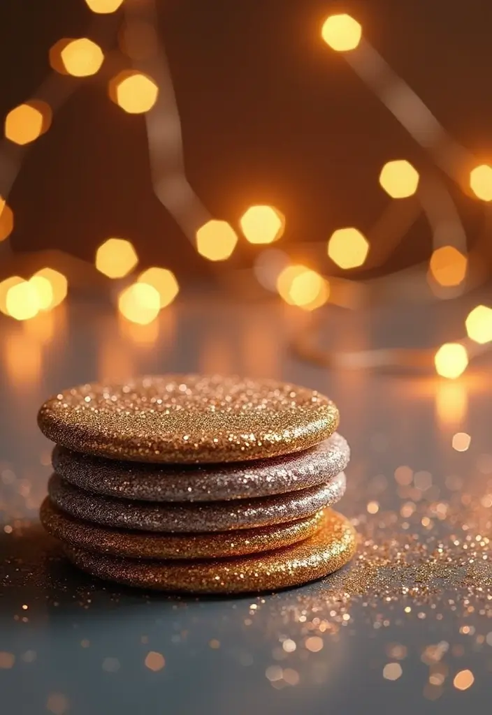 30 Coaster Painting Ideas for Unique Table Decor - 22. Glittery Glam Coasters