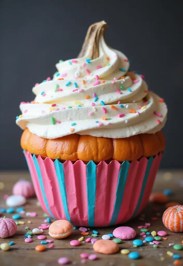 30 Creative Pumpkin Painting Ideas for Every Style - 14. Sweet Treats