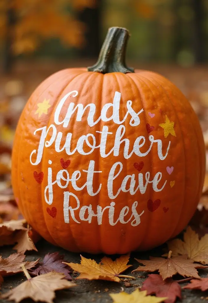 30 Creative Pumpkin Painting Ideas for Every Style - 22. Inspirational Quotes