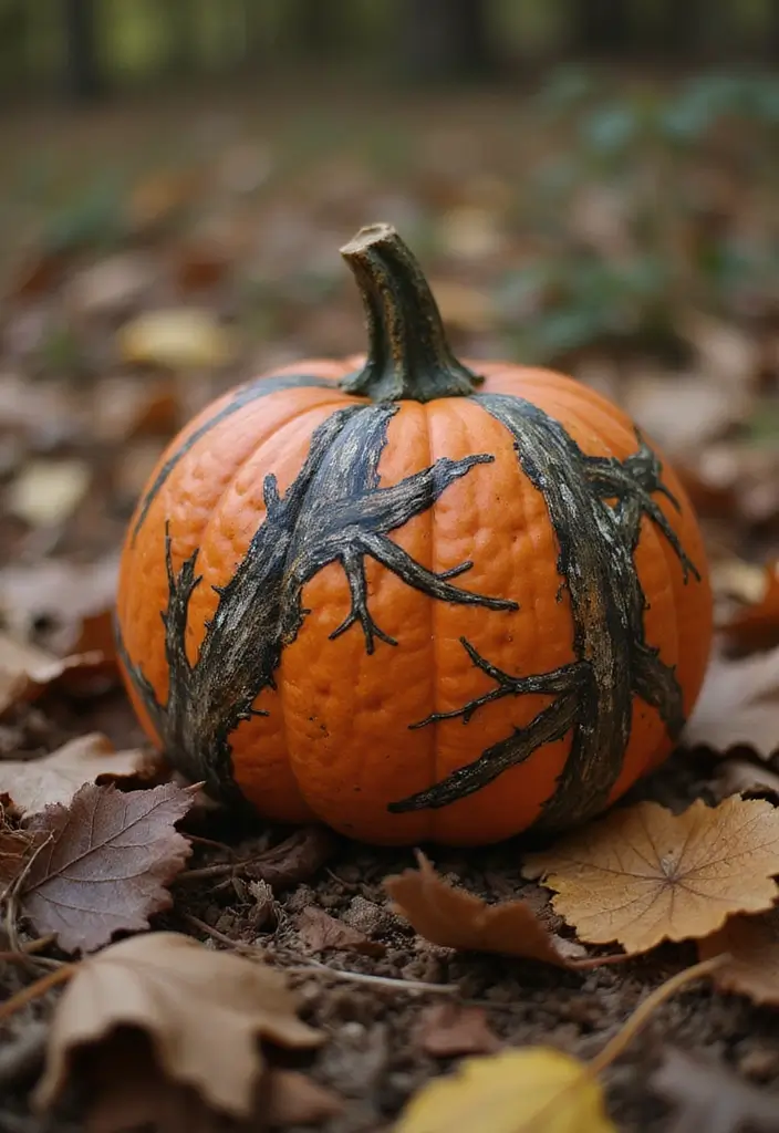 30 Creative Pumpkin Painting Ideas for Every Style - 23. Camo Style