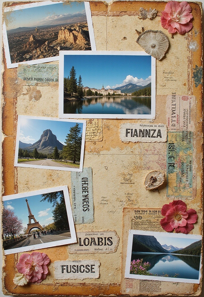 30 Creative Trip Scrapbook Ideas to Capture Every Adventure - 1. Destination Collage Page