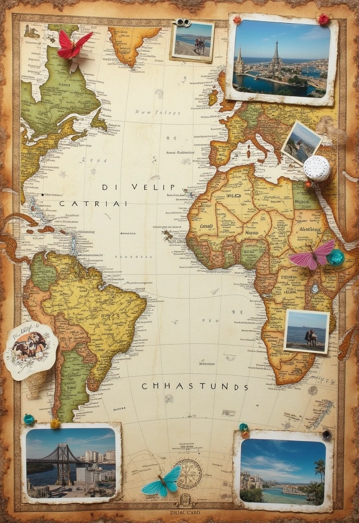 30 Creative Trip Scrapbook Ideas to Capture Every Adventure - 2. Travel Map Background