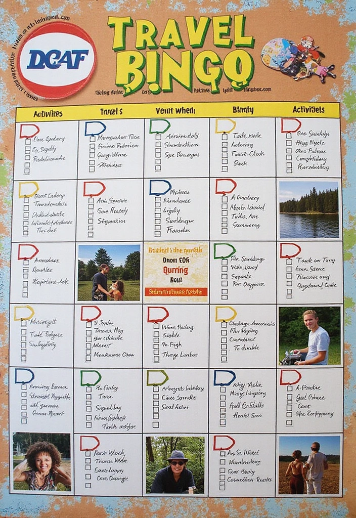 30 Creative Trip Scrapbook Ideas to Capture Every Adventure - 23. Travel Bingo