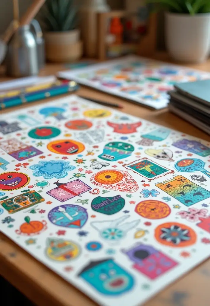 30 Creative Trip Scrapbook Ideas to Capture Every Adventure - 8. DIY Stickers