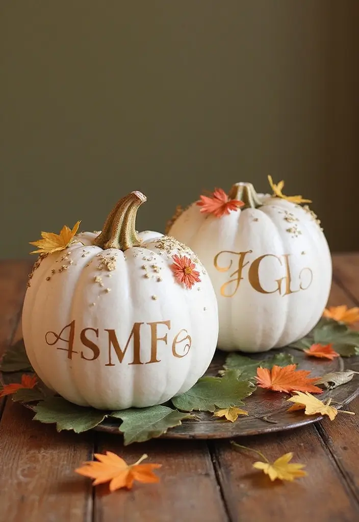30 Cute Couple Pumpkin Painting Ideas for Fall Dates 56 30 Cute Couple Pumpkin Painting Ideas for Fall Dates - 10. Personalized Couple Pumpkins