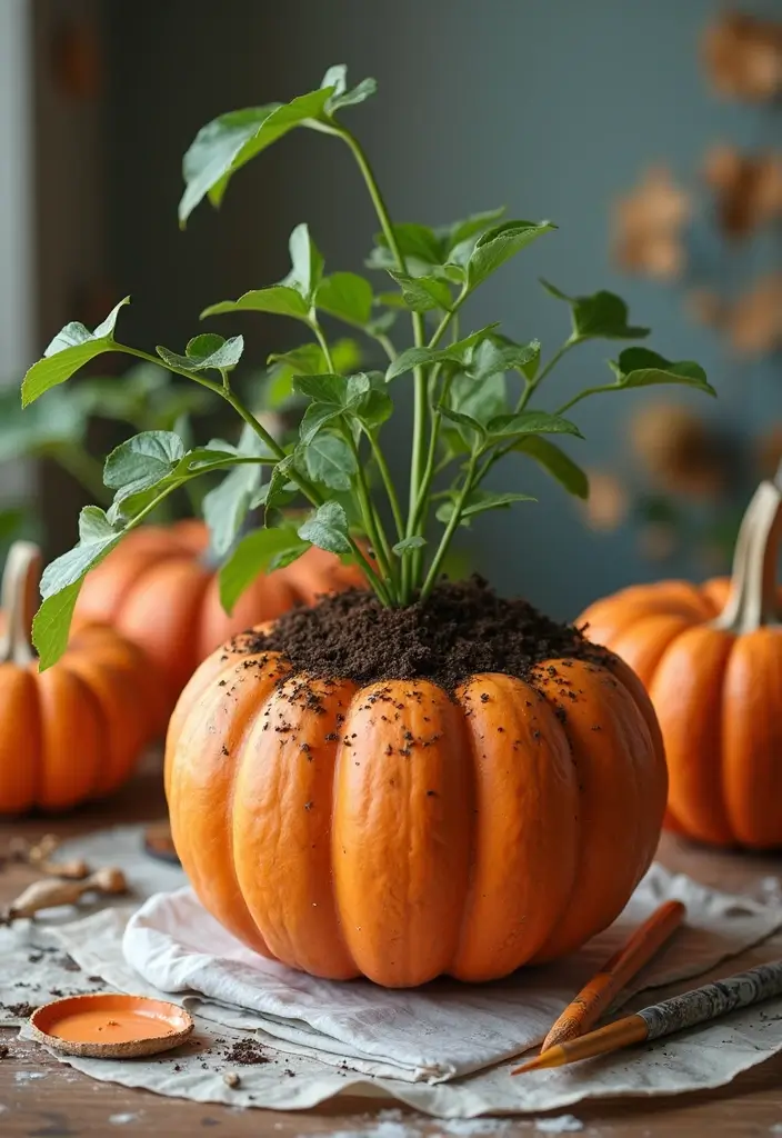 30 Cute Couple Pumpkin Painting Ideas for Fall Dates 95 30 Cute Couple Pumpkin Painting Ideas for Fall Dates - 19. DIY Pumpkin Planters