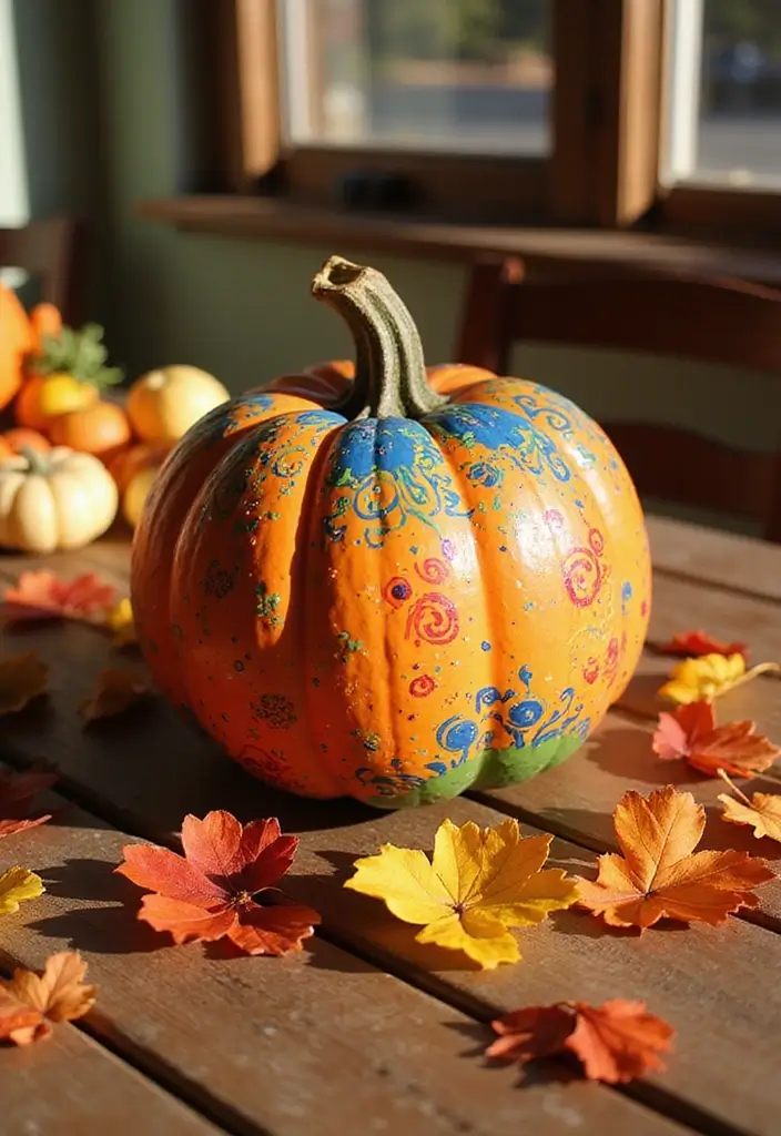 30 Cute Couple Pumpkin Painting Ideas for Fall Dates 103 30 Cute Couple Pumpkin Painting Ideas for Fall Dates - 21. Whimsical Whirls