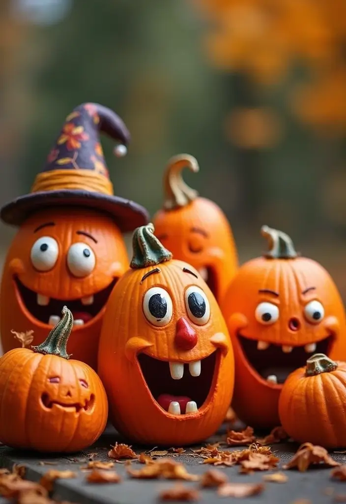 30 Cute Couple Pumpkin Painting Ideas for Fall Dates 118 30 Cute Couple Pumpkin Painting Ideas for Fall Dates - 26. Fun Faces