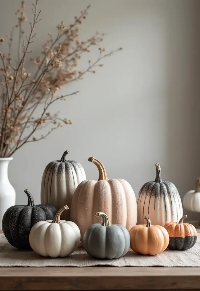 30 Cute Couple Pumpkin Painting Ideas for Fall Dates 22 30 Cute Couple Pumpkin Painting Ideas for Fall Dates - 4. Monochrome Magic