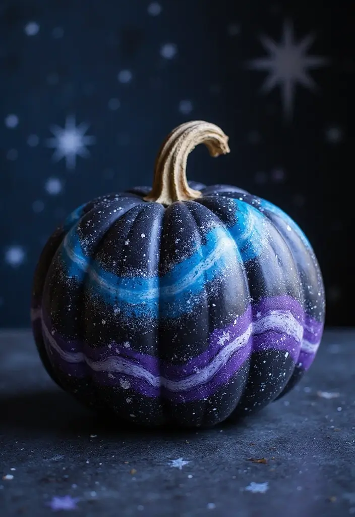 30 Cute Couple Pumpkin Painting Ideas for Fall Dates 29 30 Cute Couple Pumpkin Painting Ideas for Fall Dates - 5. Galaxy Pumpkins