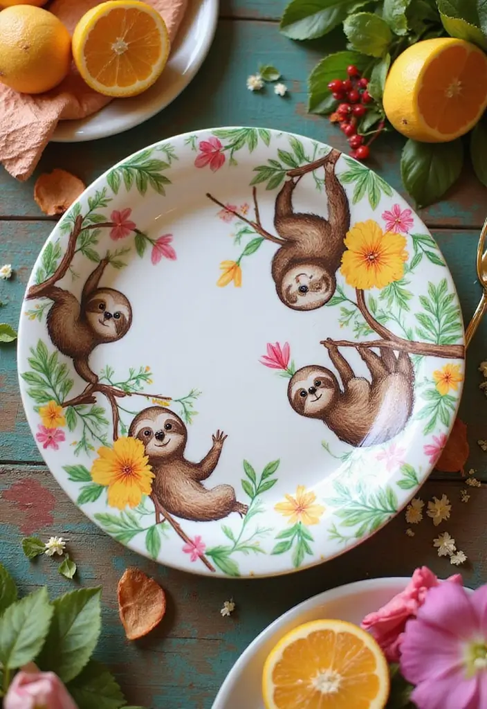 30 Cute Pottery Painting Ideas That’ll Melt Your Heart 61 30 Cute Pottery Painting Ideas That’ll Melt Your Heart - 11. Sweet Sloth Serving Dishes