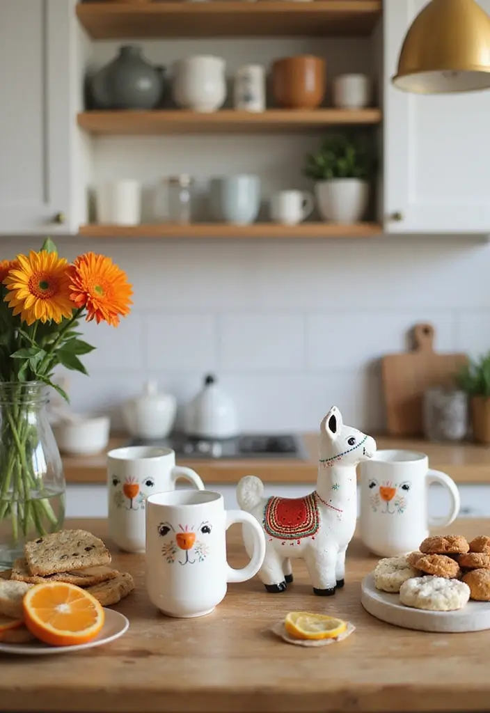 30 Cute Pottery Painting Ideas That’ll Melt Your Heart 108 30 Cute Pottery Painting Ideas That’ll Melt Your Heart - 22. Funky Llama Mugs