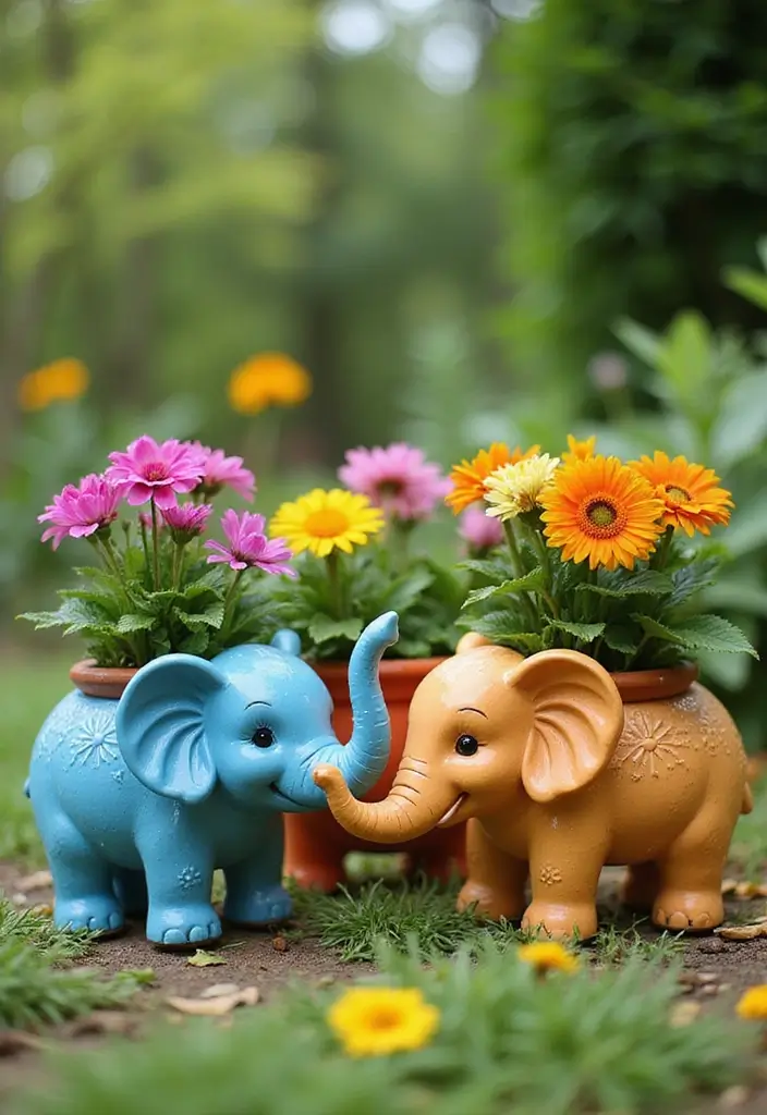 30 Cute Pottery Painting Ideas That’ll Melt Your Heart 139 30 Cute Pottery Painting Ideas That’ll Melt Your Heart - 29. Adorable Elephant Planters