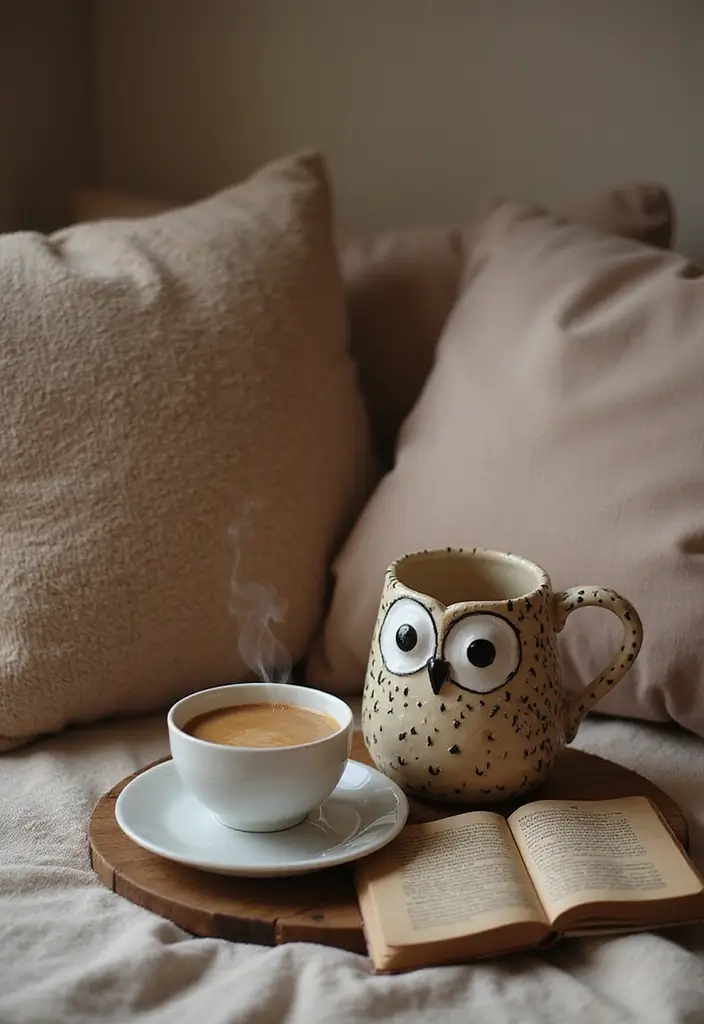 30 Cute Pottery Painting Ideas That’ll Melt Your Heart 13 30 Cute Pottery Painting Ideas That’ll Melt Your Heart - 3. Whimsical Owl Mugs