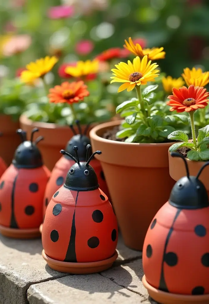 30 Cute Pottery Painting Ideas That’ll Melt Your Heart 44 30 Cute Pottery Painting Ideas That’ll Melt Your Heart - 8. Charming Ladybug Terracotta