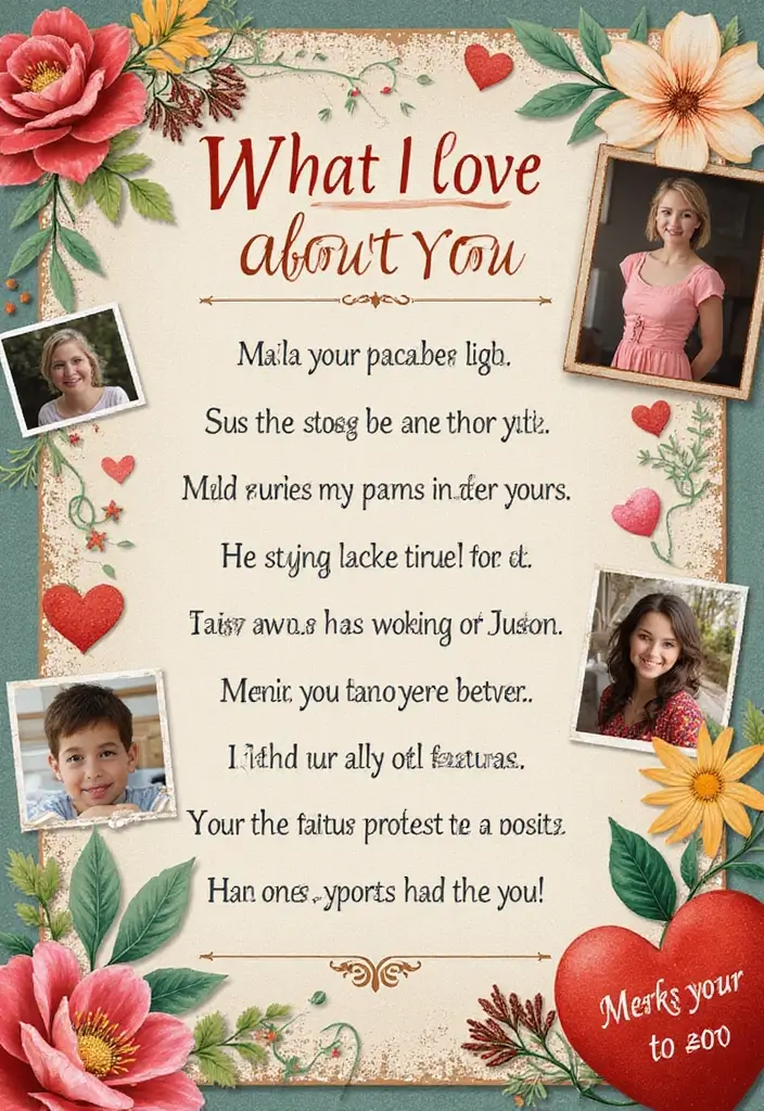 30 Cute Scrapbook Ideas for Your Boyfriend to Melt His Heart - 14. What I Love About You