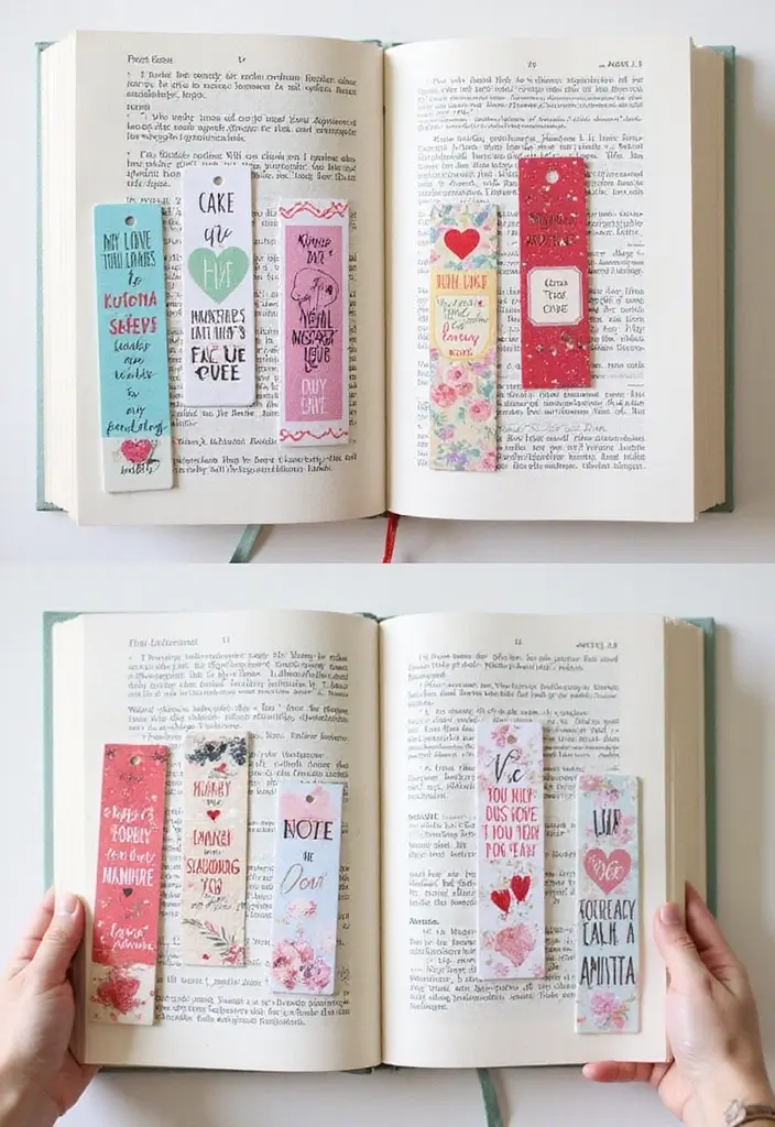 30 Cute Scrapbook Ideas for Your Boyfriend to Melt His Heart - 23. Love Story Bookmarks