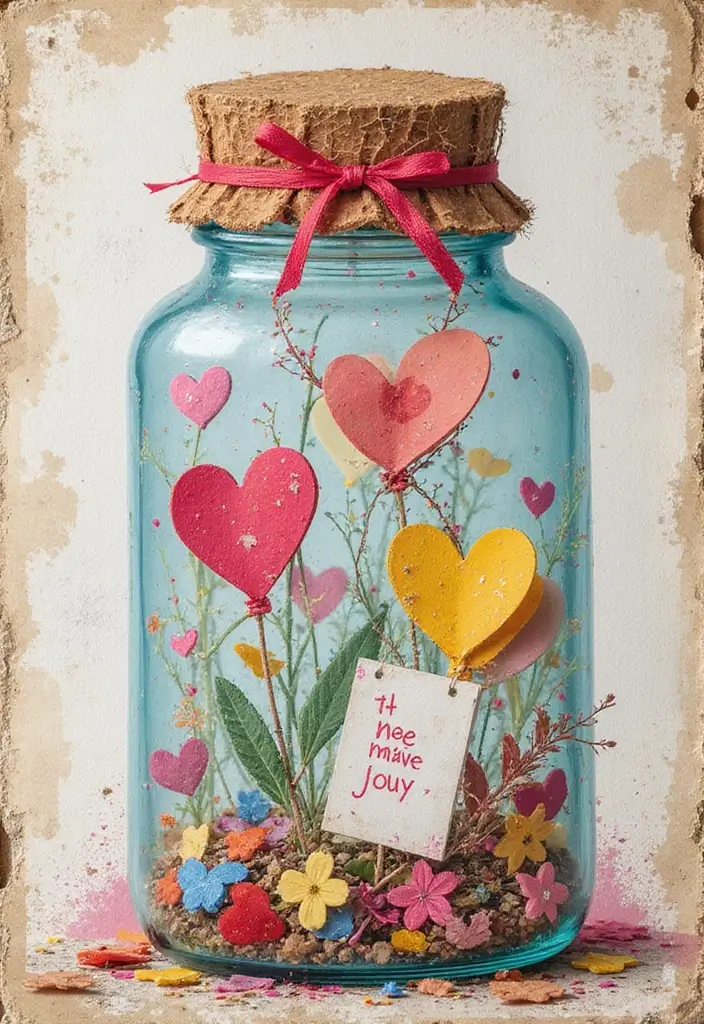 30 Cute Scrapbook Ideas for Your Boyfriend to Melt His Heart - 30. The Love Jar Memory