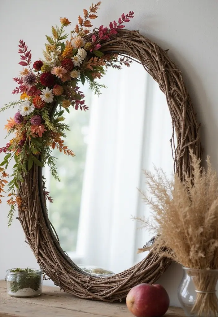 30 DIY Mirror Painting Ideas for a Chic Home Touch - 13. Nature’s Reflection