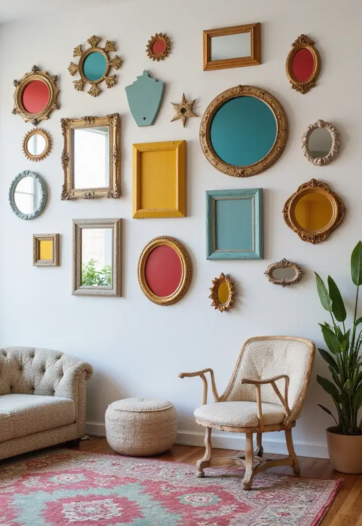30 DIY Mirror Painting Ideas for a Chic Home Touch - 20. Creative Mirror Collage