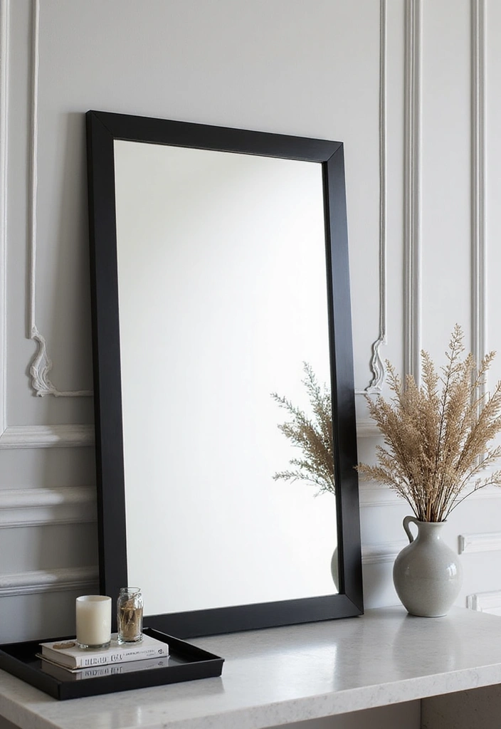 30 DIY Mirror Painting Ideas for a Chic Home Touch - 23. Classic Black and White