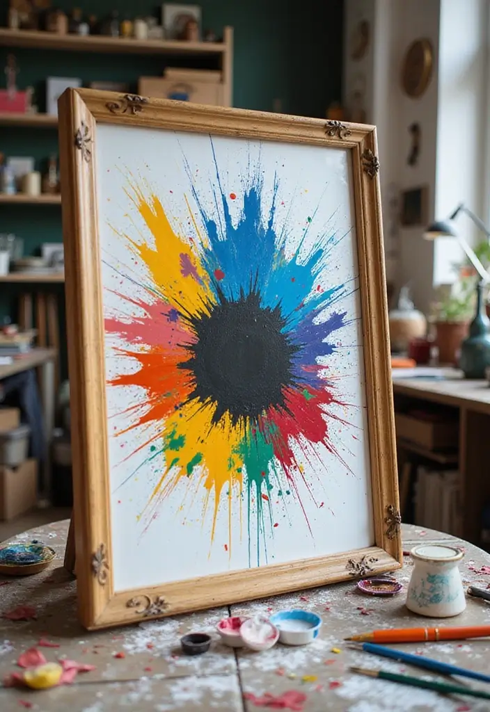 30 DIY Mirror Painting Ideas for a Chic Home Touch - 29. Artistic Splatter