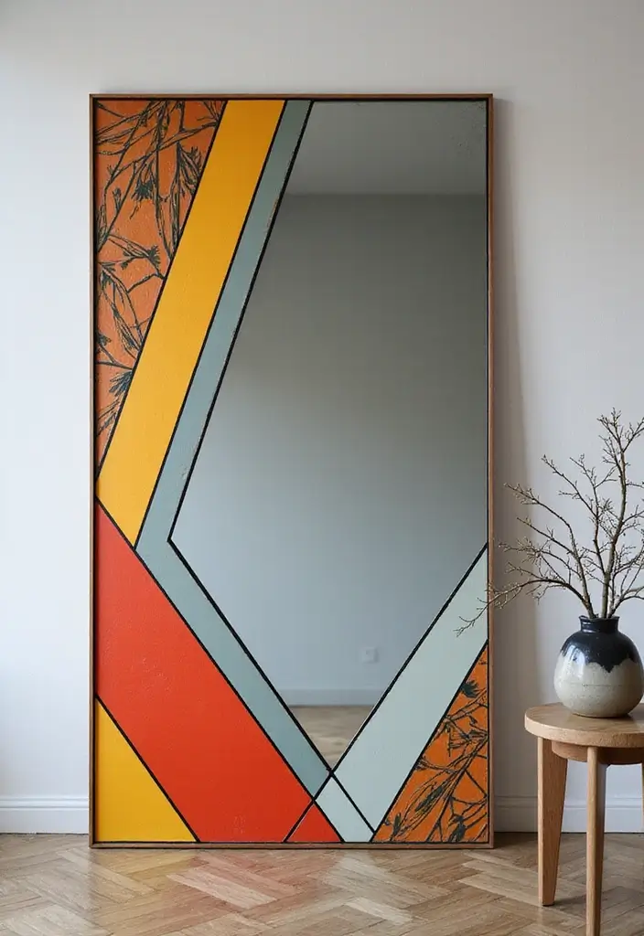 30 DIY Mirror Painting Ideas for a Chic Home Touch - 3. Geometric Glam