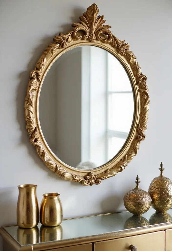 30 DIY Mirror Painting Ideas for a Chic Home Touch - 5. Bold Metallics
