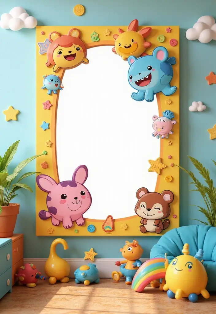 30 DIY Mirror Painting Ideas for a Chic Home Touch - 7. Kids' Corner Fun