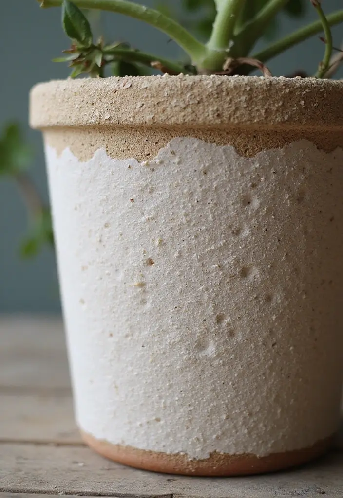 30 DIY Pot Painting Ideas to Brighten Your Space - 12. Texture with Sand or Salt