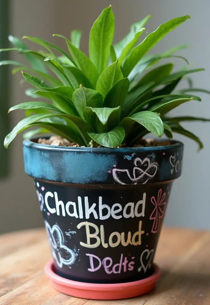 30 DIY Pot Painting Ideas to Brighten Your Space - 13. Chalkboard Paint