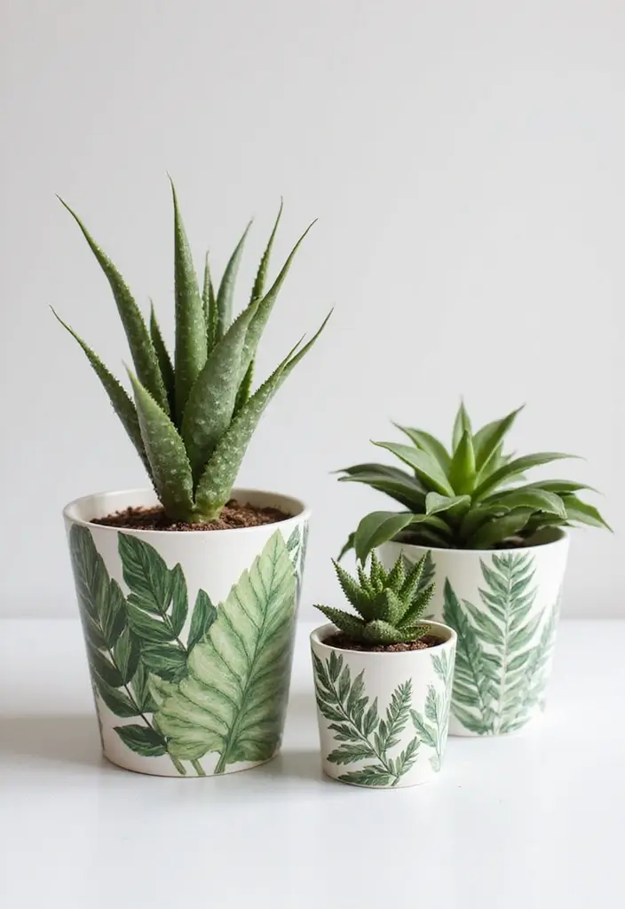 30 DIY Pot Painting Ideas to Brighten Your Space - 14. Botanical Prints