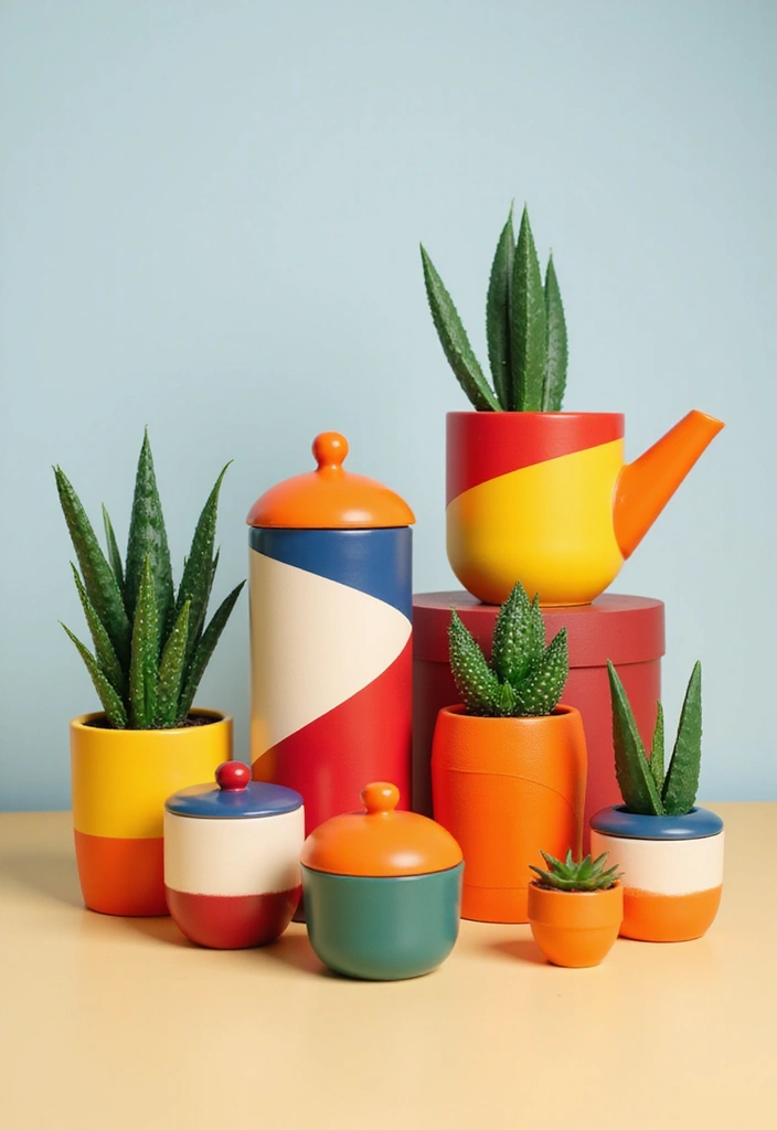 30 DIY Pot Painting Ideas to Brighten Your Space - 23. Color-Blocking