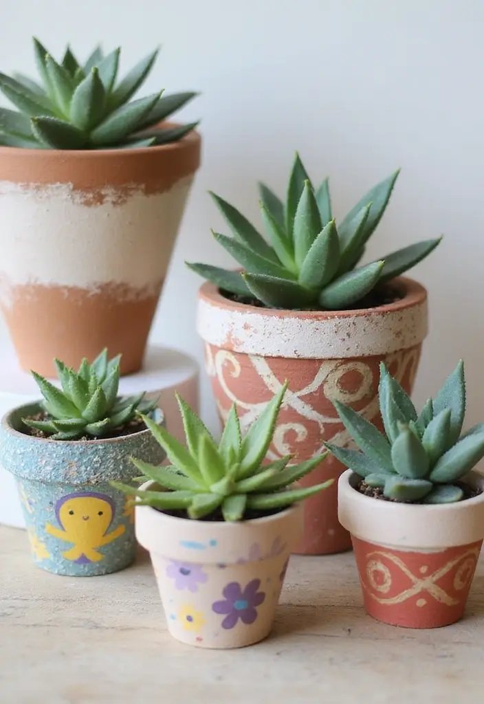 30 DIY Pot Painting Ideas to Brighten Your Space - 27. Succulent Potting