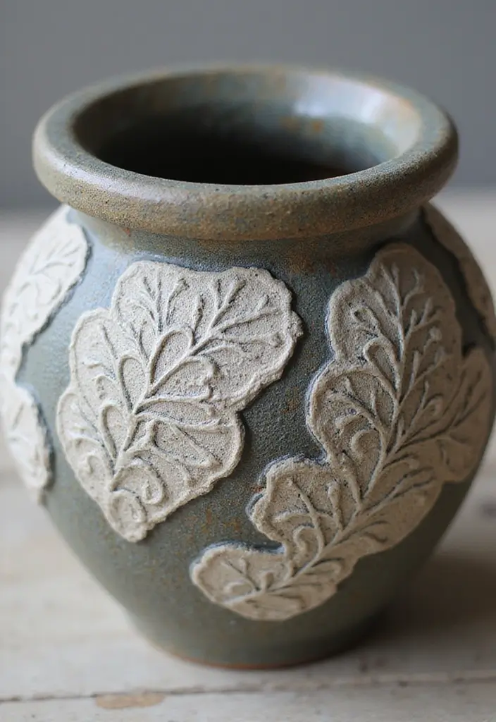 30 DIY Pot Painting Ideas to Brighten Your Space - 29. Embossed Patterns