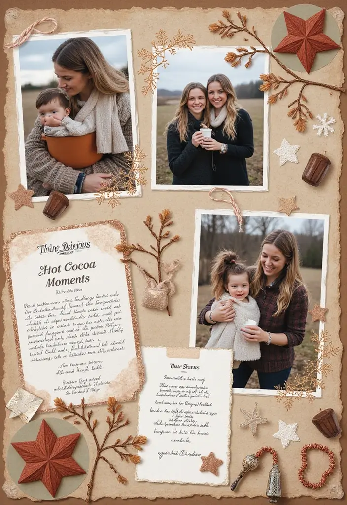 30 Fall Scrapbook Ideas Full of Cozy Autumn Vibes - 13. Enjoying Hot Cocoa Moments
