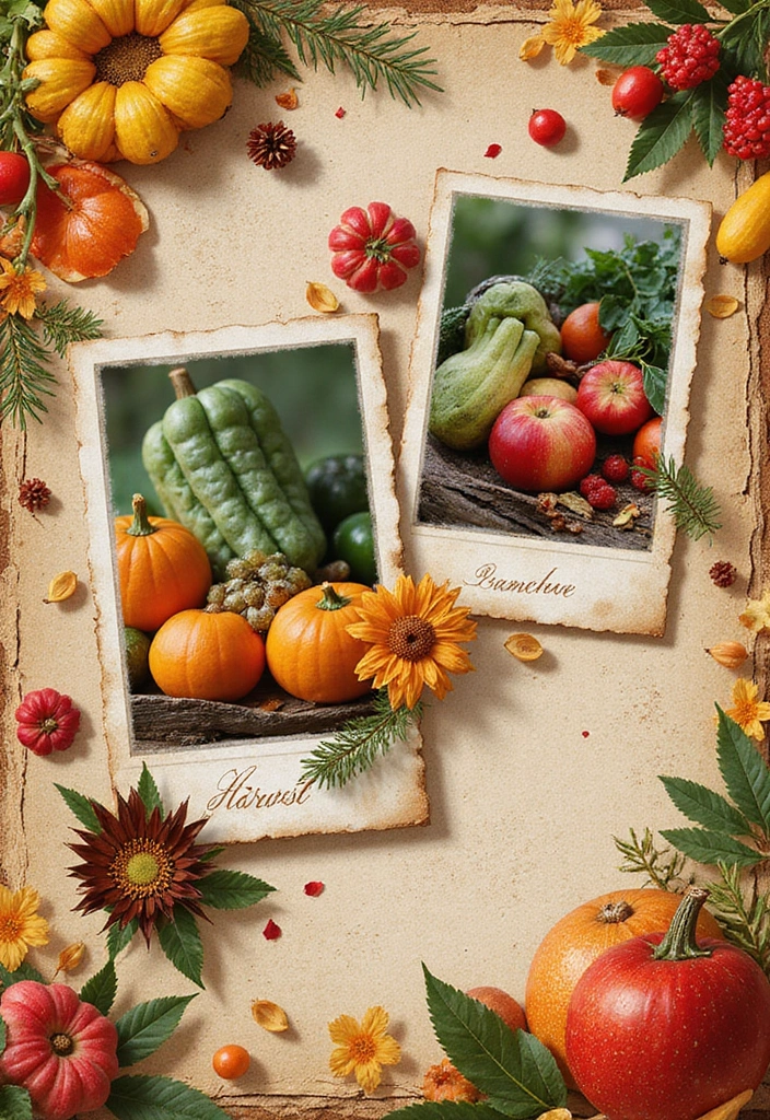 30 Fall Scrapbook Ideas Full of Cozy Autumn Vibes - 18. Harvest Time Highlights