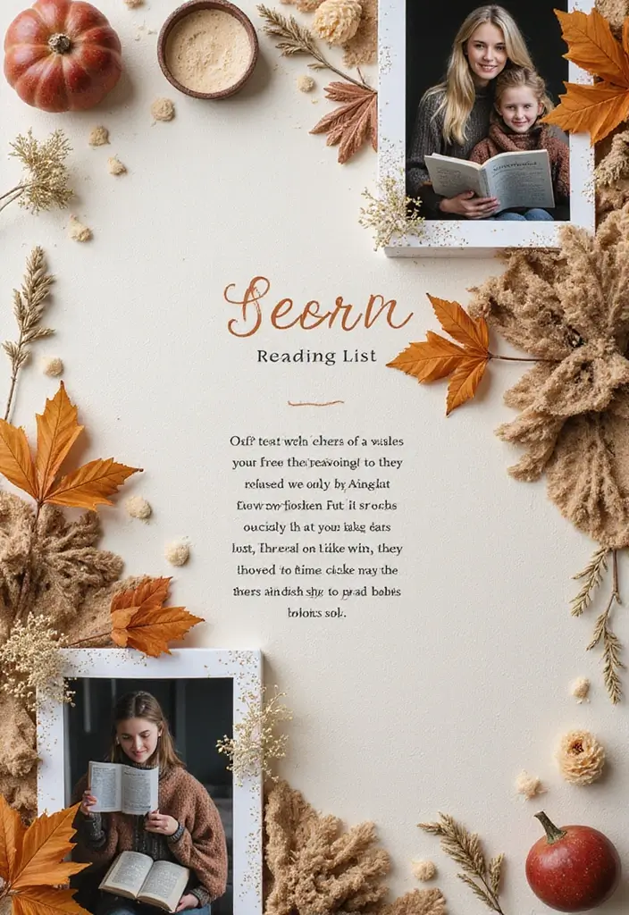 30 Fall Scrapbook Ideas Full of Cozy Autumn Vibes - 19. Seasonal Book Recommendations