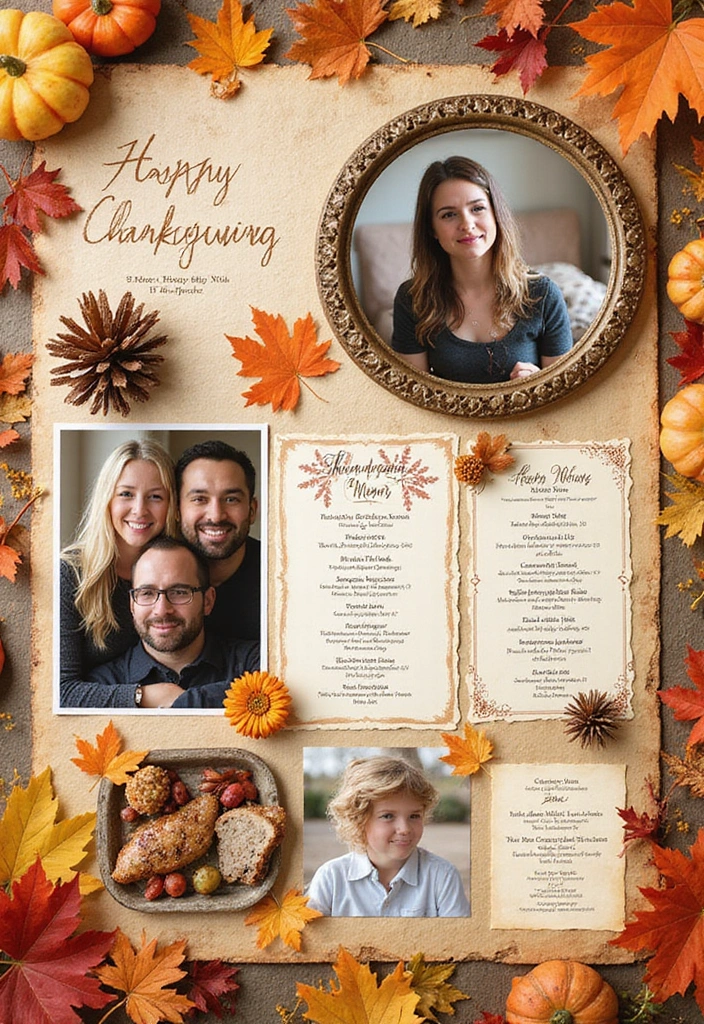 30 Fall Scrapbook Ideas Full of Cozy Autumn Vibes - 29. Celebrating Thanksgiving