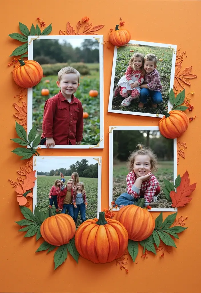 30 Fall Scrapbook Ideas Full of Cozy Autumn Vibes - 3. Pumpkin Patch Memories