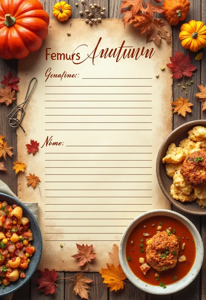 30 Fall Scrapbook Ideas Full of Cozy Autumn Vibes - 4. Autumn Recipe Cards