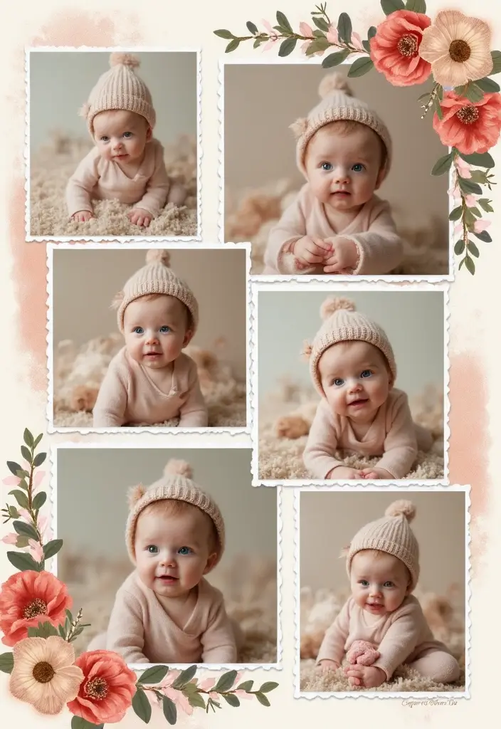 30 First Birthday Scrapbook Ideas for Your Baby’s Big Day - 13. Themed Photo Shoot Page