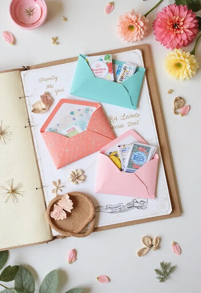 30 First Birthday Scrapbook Ideas for Your Baby’s Big Day - 17. DIY Keepsake Envelopes