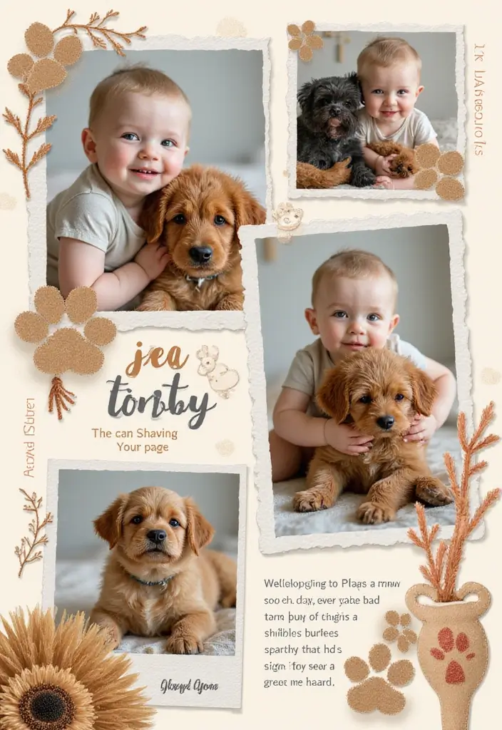 30 First Birthday Scrapbook Ideas for Your Baby’s Big Day - 18. Pet Page