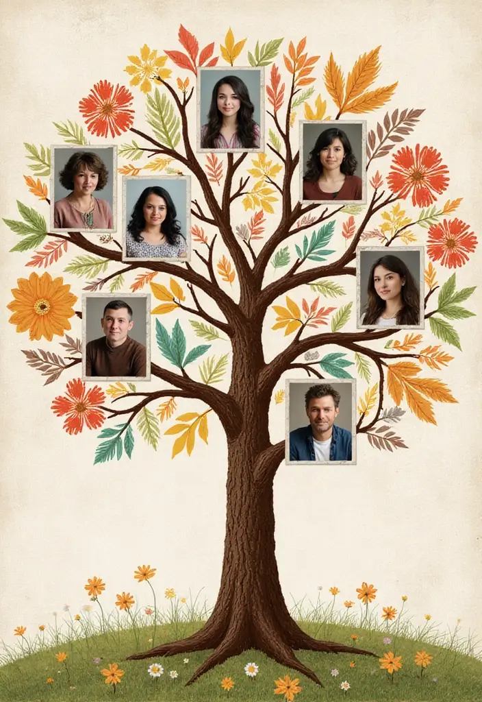 30 First Birthday Scrapbook Ideas for Your Baby’s Big Day - 5. Family Tree Page