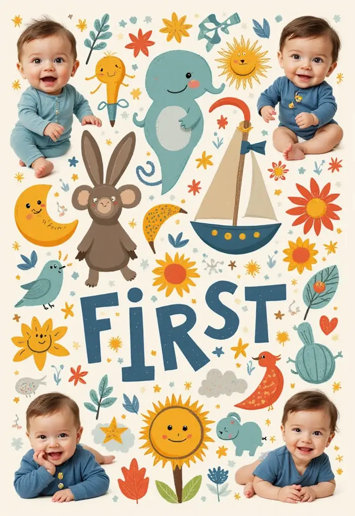 30 First Birthday Scrapbook Ideas for Your Baby’s Big Day - 6. Special Firsts Collage