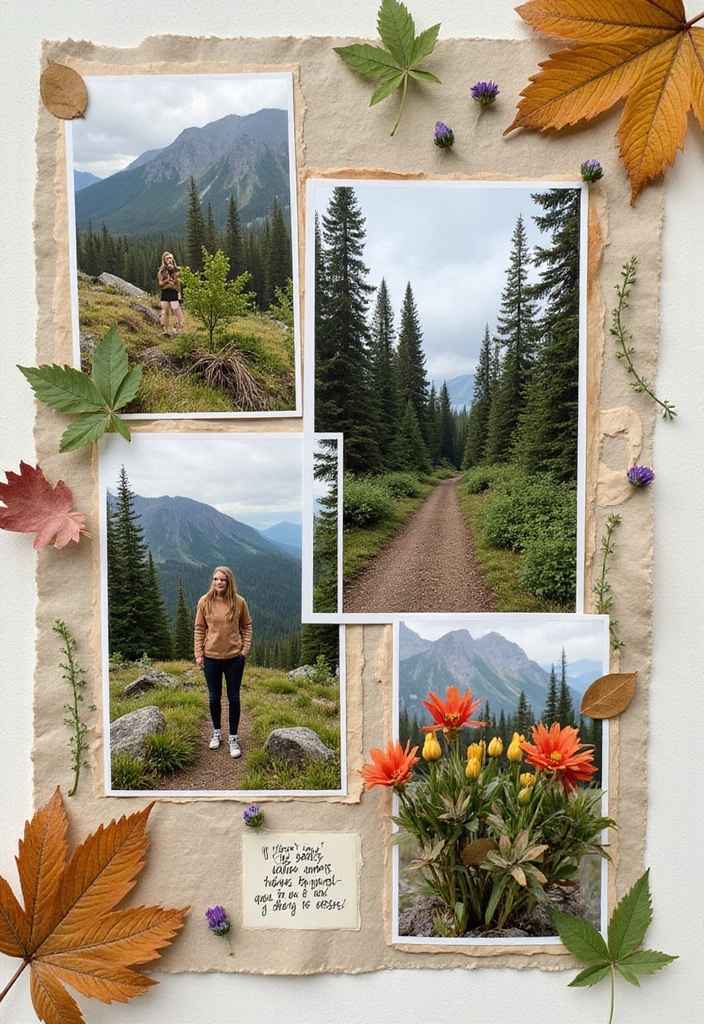 30 First Page Scrapbook Ideas to Make a Stunning Start - 11. Nature's Beauty: A Love for the Outdoors